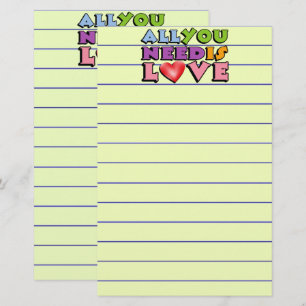 Alles, was du brauchst, ist Liebe Stationery Briefpapier