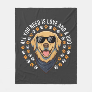 Alles was du brauchst ist Liebe und ein Hund_1 Fleecedecke