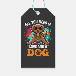 Alles, was du brauchst, ist Liebe und ein Hund Gra Geschenkanhänger
