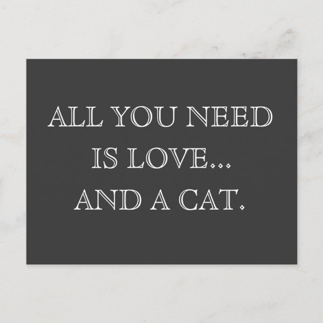 Alles was du brauchst ist Liebe...und ein Hund - P Postkarte (Vorderseite)