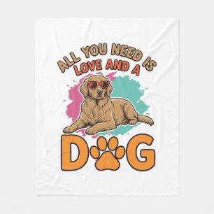 Alles was du brauchst ist Liebe und ein Hund Vinta Fleecedecke