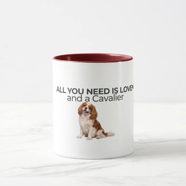 Alles was du brauchst ist Liebe und eine Cavalier- Tasse (Zentrum)