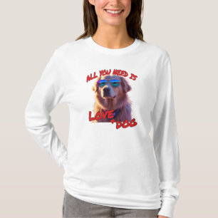 Alles was du brauchst ist Liebe und Hund T-Shirt