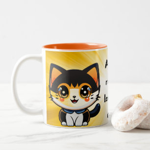 alles was du brauchst ist Liebe und Katze Zweifarbige Tasse