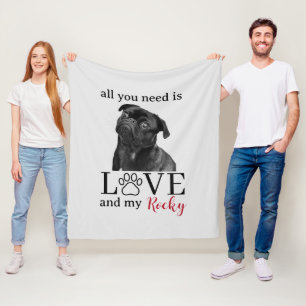 Alles, was du brauchst, ist Liebe und mein Hund – Fleecedecke