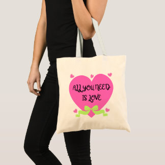 Alles, was du brauchst, ist Liebe – Valentinsherz- Tragetasche