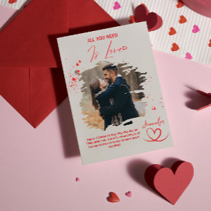 Alles, was du brauchst, ist Liebe Valentinstag Fot Feiertagskarte