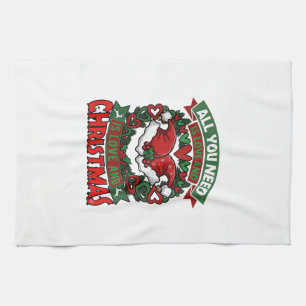 Alles was du brauchst ist Liebe Weihnachten Santa  Geschirrtuch
