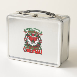 Alles was du brauchst ist Liebe Weihnachten Santa  Metall Brotdose