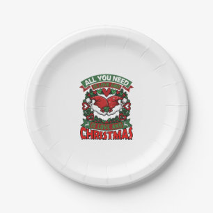 Alles was du brauchst ist Liebe Weihnachten Santa Pappteller