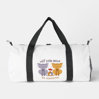 Alles was du brauchst ist Miau Valentinstag Katzen Duffle Bag