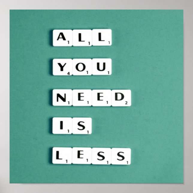Alles, was du brauchst, ist weniger, Minimalistisc Poster (Vorne)