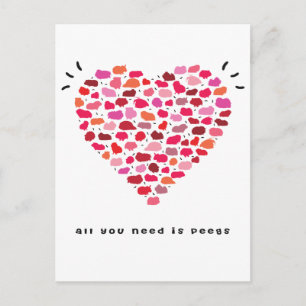 Alles, was du brauchst, sind die Peegs Postkarte