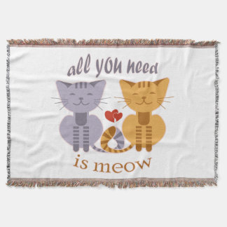 Alles was du brauchst sind Miau-Valentinskatzen Decke