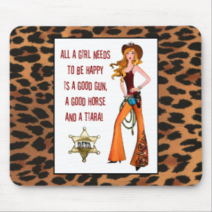 "Alles, was ein Cowgirl Diva braucht, um glücklich Mousepad