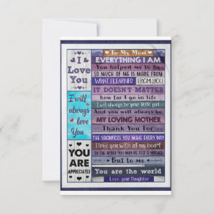 Alles, was ich bin, hat mir geholfen, Tochter zur  Dankeskarte