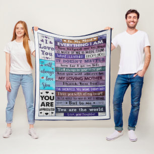 Alles, was ich bin, hat mir geholfen, Tochter zur  Fleecedecke