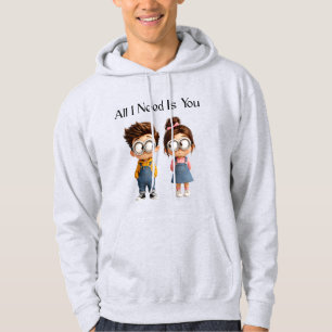 Alles was ich brauche bist Du   Süßer Cartoon-Jung Hoodie