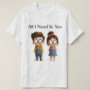 Alles was ich brauche bist Du   Süßer Cartoon-Jung T-Shirt