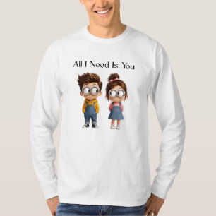 Alles was ich brauche bist Du   Süßer Cartoon Jung T-Shirt