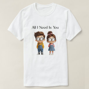 Alles was ich brauche bist Du   Süßer Cartoon-Jung T-Shirt