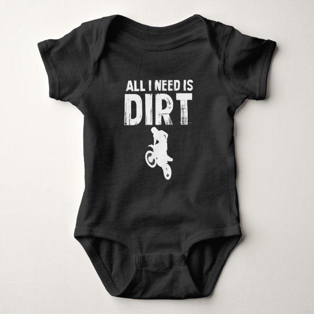 Alles, was ich brauche, ist Dirt Bike - Motocross  Baby Strampler (Vorderseite)