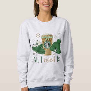 Alles, was ich brauche, ist Eiskaffee, warme Panto Sweatshirt