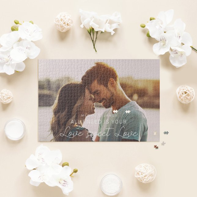 Alles, was ich brauche, ist Ihre Liebe Sweet Liebe Puzzle (All I Need Is Your Love Sweet Love Custom Photo Jigsaw Puzzle)