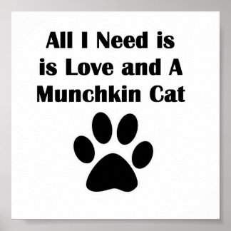 Alles, was ich brauche, ist Liebe und eine Munchki Poster