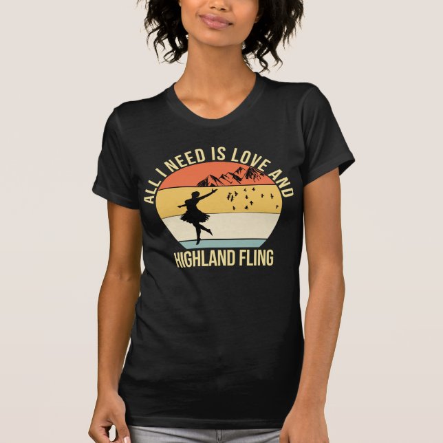 Alles, was ich brauche, ist Liebe und Highland Fli T-Shirt (Vorderseite)