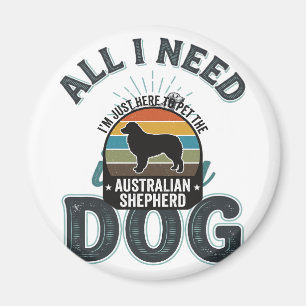 Alles was ich brauche ist mein Hund Vintage Gravur Magnet