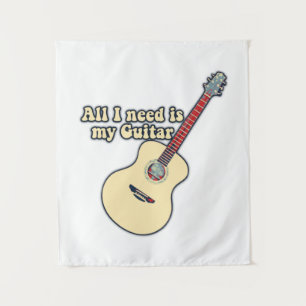 Alles was ich brauche, ist meine Gitarre. Positive Wandteppich