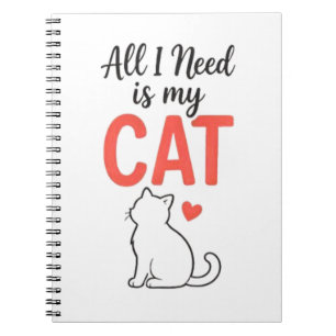 Alles was ich brauche ist meine Katze Süße Katzenl Notizblock