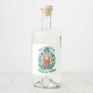 Alles, was ich brauche, ist Yoga und Yarne Phrase Alkoholflaschenetikett