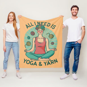 Alles, was ich brauche, ist Yoga und Yarne Phrase Fleecedecke