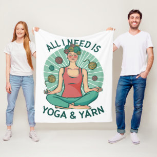 Alles, was ich brauche, ist Yoga und Yarne Phrase Fleecedecke