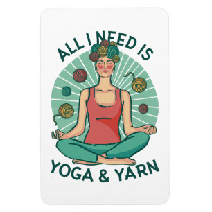 Alles, was ich brauche, ist Yoga und Yarne Phrase Magnet