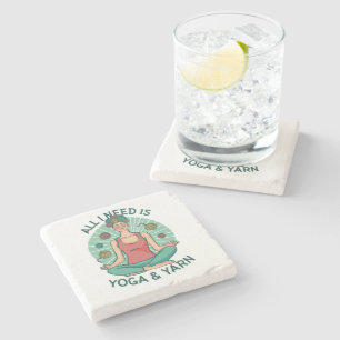 Alles, was ich brauche, ist Yoga und Yarne Phrase Steinuntersetzer