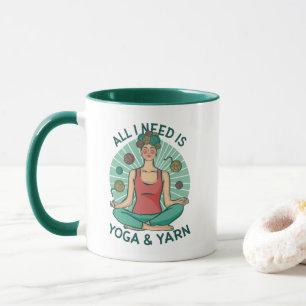 Alles, was ich brauche, ist Yoga und Yarne Phrase Tasse
