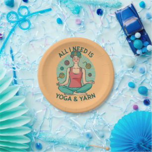 Alles, was ich brauche, ist Yoga & Yarn Pappteller