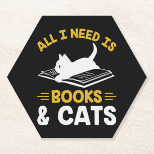 Alles, was ich brauche, sind Bücher und Katzen Untersetzer