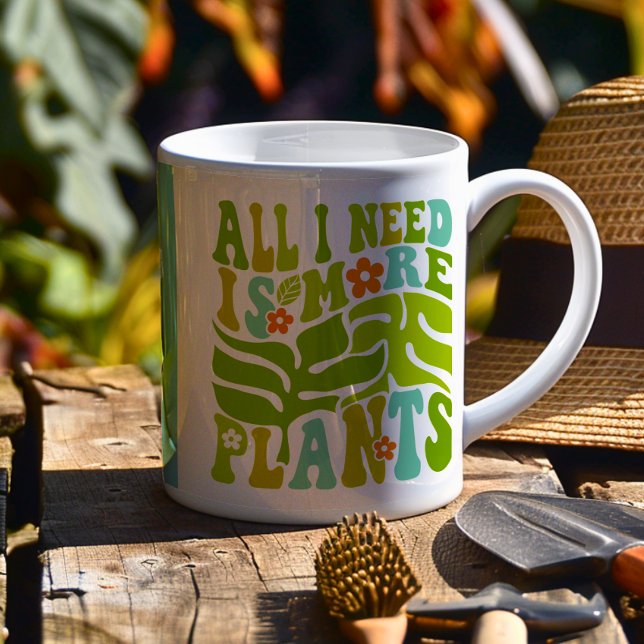 Alles, was ich brauche, sind mehr Pflanze - maßges Kaffeetasse (Get ready to elevate your plant obsession with this vibrant “All I need is more plants” mug! )