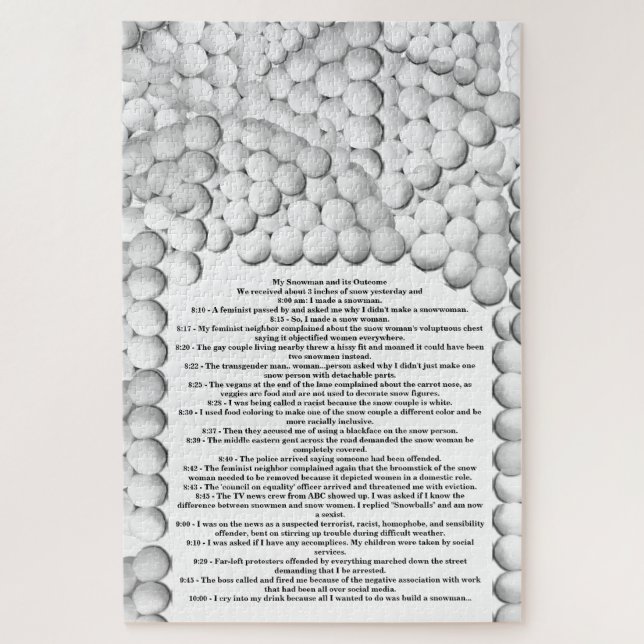 ALLES, WAS ICH GEWOLLT HABE, IST EINEN SCHNEEJENIG PUZZLE (Vertikal)