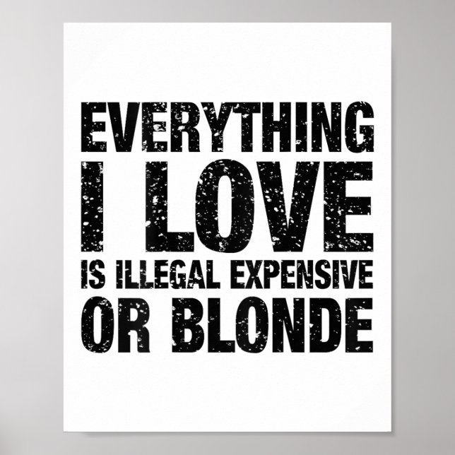 Alles, was ich Liebe ist illegal teuer oder blond Poster (Vorne)