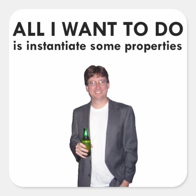 Alles, was ich machen will quadratischer aufkleber (Vorderseite)