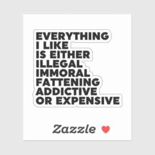 Alles, was ich mag aufkleber