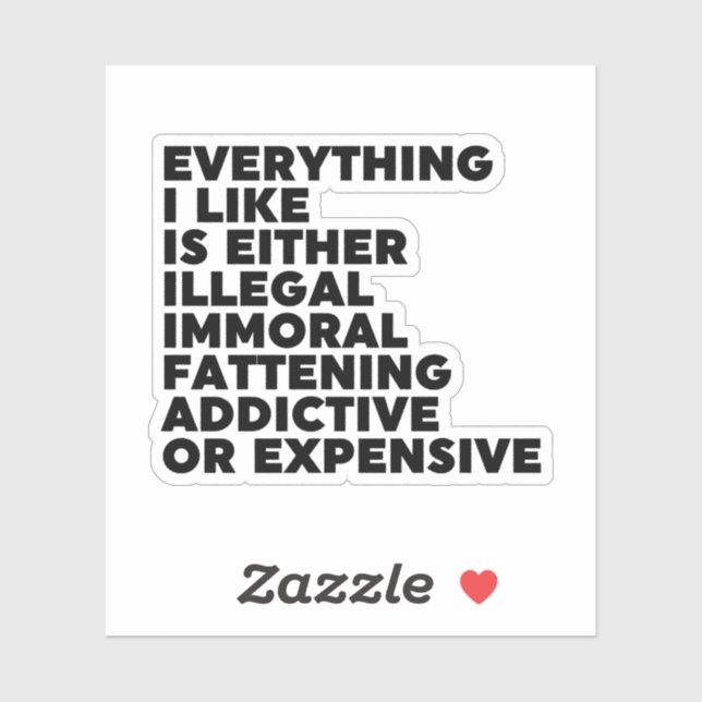 Alles, was ich mag aufkleber (Blatt)