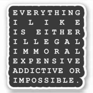 Alles, was ich mag aufkleber