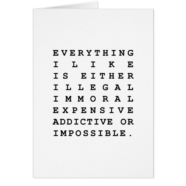 Alles, was ich mag Karte (Vorne)