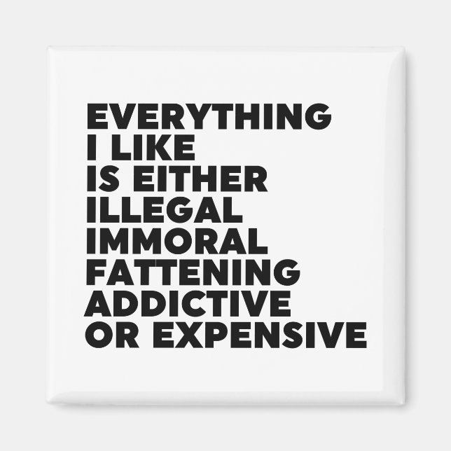 Alles, was ich mag magnet (Vorne)